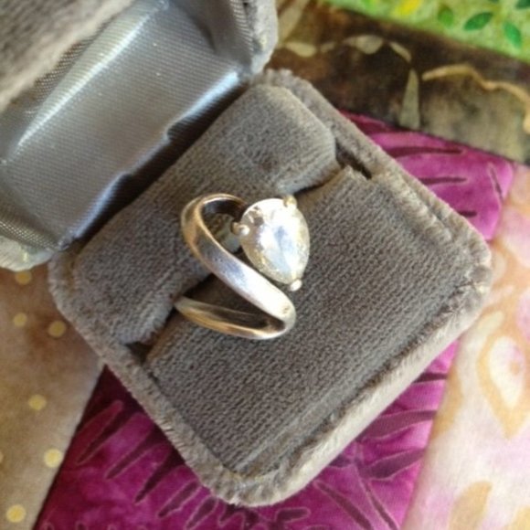 Hand Crafted Jewelry - Pear Cut CZ 925 Silver Ring